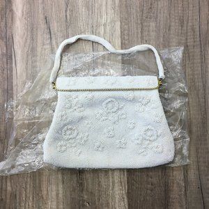 Vintage Pearl Beaded White Purse